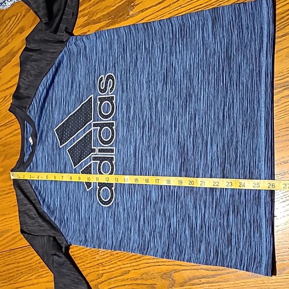 Adidas Blue and Gray Long Sleeve Tee - Boy's Large - Picture 7 of 8